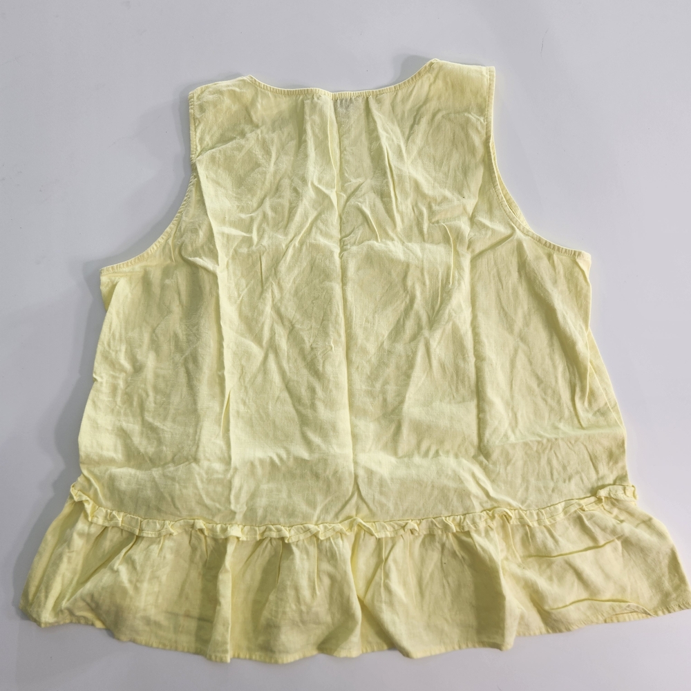 Loft Outlet Women's Top Blouse Size LP Petite yellow Sleeveless linen blend 01 - Picture 4 of 6